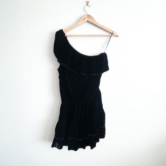 Joie Dress Womens Kolda B Caviar Velvet One Shoulder Women's S Lined NWT - Picture 3 of 9